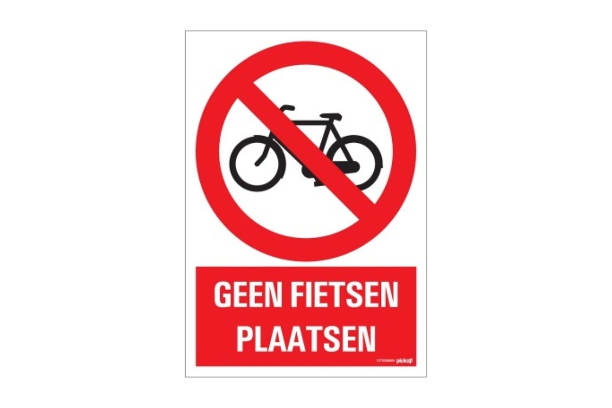 Veiligheidspictogram - Geen fietsen plaatsen - bord