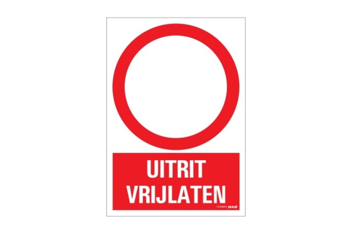 Veiligheidspictogram - Uitrit vrijlaten - bord