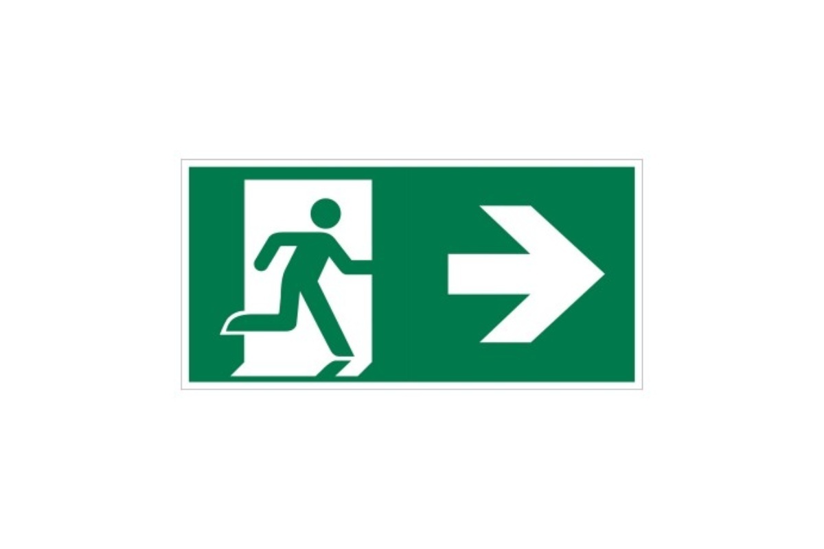 Veiligheidspictogram - Vluchtweg Rechtsaf - bord